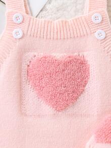 SHEIN Vintaside Kids 嬰兒女童時尚可愛百搭針織連身褲套裝，秋冬新品，開襟式設計穿脫方便，適合爬行與行走，為女嬰提供更多保護。這款嬰兒女童毛衣套裝採用高品質面料製成，精緻可愛，適合旅行、派對，也適合作為禮物。 - 彩色 - 查看 7