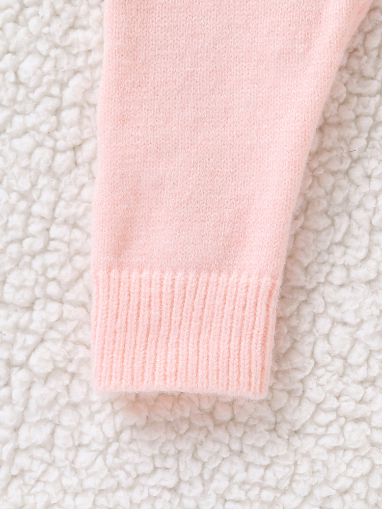 SHEIN Infant Girls Fashionable Cute Versatile Knit Jumpsuit Set, Autumn/Winter New Arrival, Cardigan Style Easy To Put On And Take Off, Suitable For Crawling And Walking, Providing More Protection For Baby Girls. This Infant Girls Sweater Set Is Made Of High-Quality Fabric, Exquisite And Cute, Suitable For Travel, Parties, And As A Gift. - Multicolor - View 6