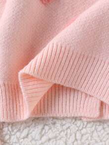 SHEIN Vintaside Kids 嬰兒女童時尚可愛百搭針織連身褲套裝，秋冬新品，開襟式設計穿脫方便，適合爬行與行走，為女嬰提供更多保護。這款嬰兒女童毛衣套裝採用高品質面料製成，精緻可愛，適合旅行、派對，也適合作為禮物。 - 彩色 - 查看 4