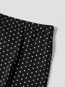 Firerie Plus Size Elegant Polka Dot Skirt - Suitable For Commute, Office, Party And Wedding (Summer, Black) Fall - Black - View 5