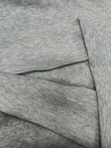 Plus Size Women's Letter Print Hooded Sweatshirt - Grey - View 4