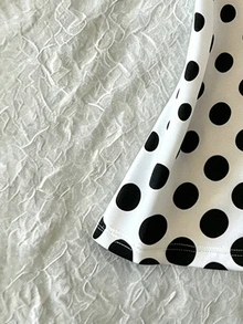 IslaSuriya Digital White And Black Polka Dot Print Halter Neck Tie Back Tank Top For Women Vacation Beach Going Out Summer Romantic Sexy 70s - Multicolor - View 6