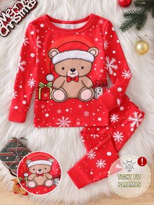 Baby Boy 1pc Reflective Bear Print PJ Set - Multicolor - View 5