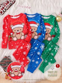 Baby Boy 1pc Reflective Bear Print PJ Set - Multicolor - View 8