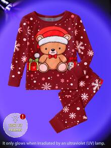 Baby Boy 1pc Reflective Bear Print PJ Set - Multicolor - View 9