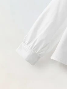 Maija Kids Maija Kids Casual Girls Blouse In White With Regular Fit And Peter Pan Collar Design Long Sleeve Young Girl Ruffle Collared Shirt Sleeved Button Down Fall Winter - White - View 5