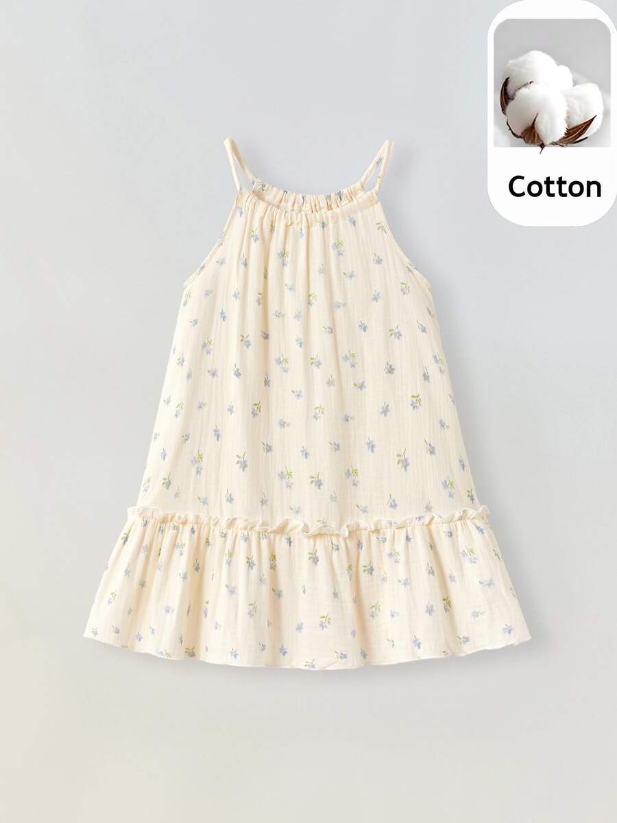 Maija Kids Maija Kids Váy yếm xếp nếp họa tiết hoa nhỏ xinh cho bé gái - Hồng - Xem 1