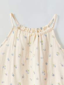 Maija Kids Maija Kids Váy yếm xếp nếp họa tiết hoa nhỏ xinh cho bé gái - Hồng - Xem 3