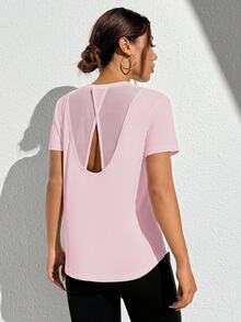 Solea Cove Solea Cove Crisscross Back Sports Teeworkout Tank Top Gym Women Shirts - Pink - View 8
