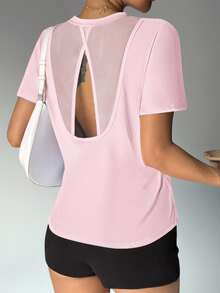 Solea Cove Solea Cove Crisscross Back Sports Teeworkout Tank Top Gym Women Shirts - Pink - View 3
