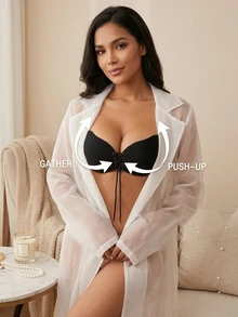 SHEIN Áo ngực nâng ngực cúp tròn gợi cảm cho nữ - Nhiều màu - Xem 3