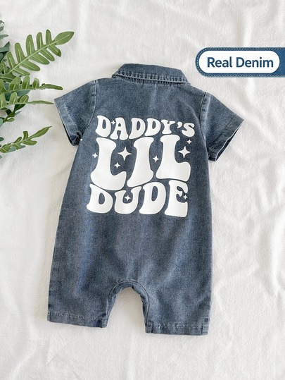 SHEIN Vintaside Kids Baju Terusan Bayi Laki-Laki Motif Kartun Musim Panas