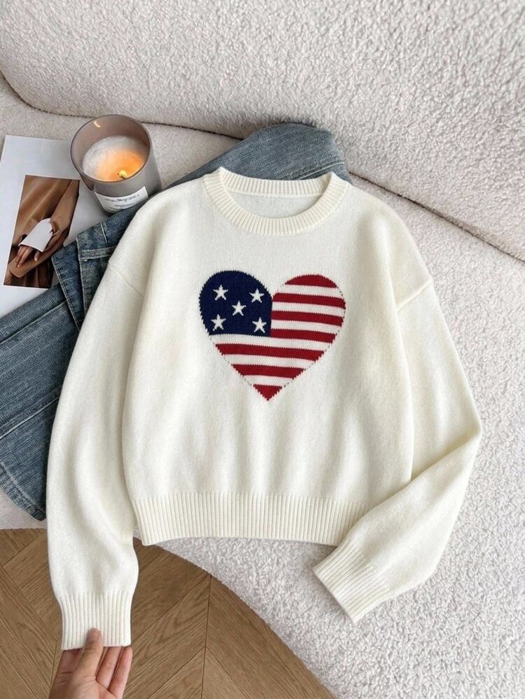 SHEIN Young Girls Sweaters, Big Tween Girl Round Neck Apricot Pullover, Cartoon Bear Jacquard, Cute Versatile Girls Sweater, Soft Knit, Simple Base Layer, Outerwear, Suitable For Autumn And Winter, Casual Long Sleeve Top, For Outings, Parties, Photos, Playing - Apricot - View 1