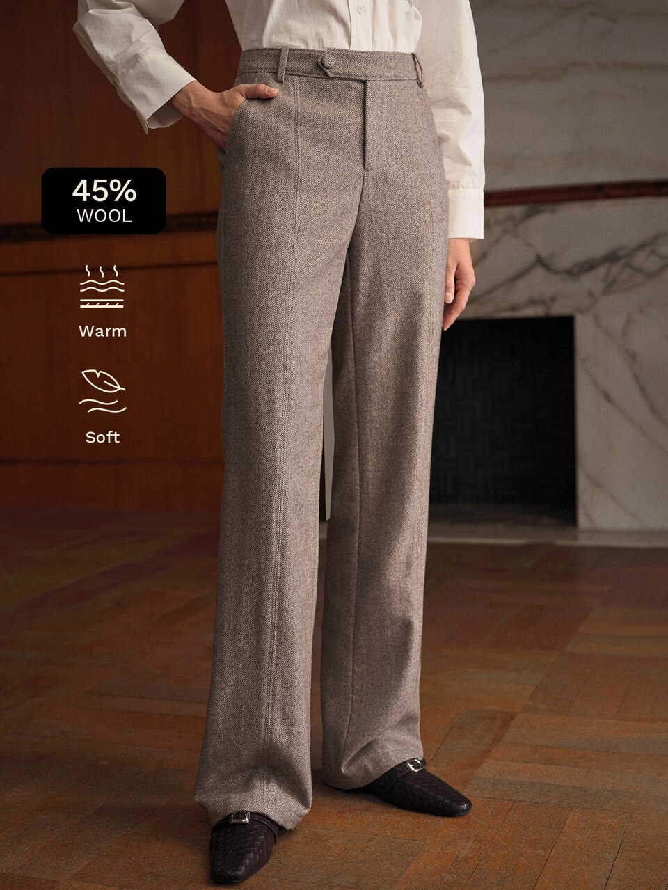 MOTF WOMEN'S AUTUMN/WINTER CONTRAST STRAIGHT LEG PANTS