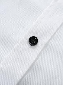 Manfinity Mode Manfinity Plus Size Men's Long-Sleeve Shirt, Suitable For Office Business Casual And Formal Occasions. - White - View 8