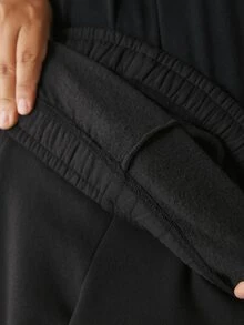 YARNWELL Women's Thermal Lined Autumn/Winter Versatile Fashion Drawstring Long Casual Vacation Daily Jogger Sweatpants - Black - View 9