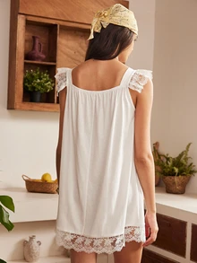 Lullawish Women's Solid Color Pleated Casual Daily Home Sleepwear Robe - White - View 9