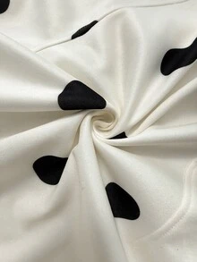Firerie Jaket Kasual Elegan Ukuran Plus Musim Gugur, Jaket Motif Polkadot Elegan, Jaket Kantor, Jaket Pesta Malam Musim Gugur - Hitam dan Putih - View 9
