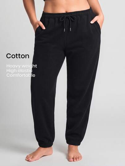 YARNWELL Pantalon de survêtement long décontracté pour femme grande taille, mode automne/hiver, usage quotidien, avec cordon de serrage et chevilles resserrées