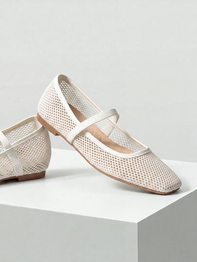 Daynim Women's Hollow Mesh Flat Shoes, Fashionable Casual Comfortable Lightweight Ballet Shoes, Slip-On Daily Commute Shoes For Summer,Mothers Day Gift