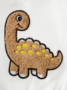 Cozy Pixies Kids Kids Infant Cartoon Dinosaur Crew Neck Long Sleeve Pullover Autumn Sweatshirt Baby - Khaki - View 3