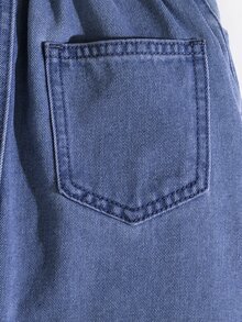 Maija Kids Maija Kids Girls' Casual Basic Blue Denim Skirt,Spring And Summer Boho Skirt - Dark Wash - View 8