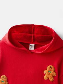 Maija Kids Maija Kids Loose Casual Hooded Graphic Sweatshirt For Young Girl, For Christmas - Red - View 4