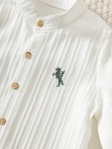 PrepCrw 兒童小男孩學院風刺繡Logo立領長袖上衣/長褲套裝 - 彩色 - 查看 5