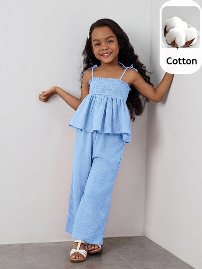 Maija Kids Maija Kids 2pcs/Set Girls Loose Casual Camisole & Wide Leg Pants Set
