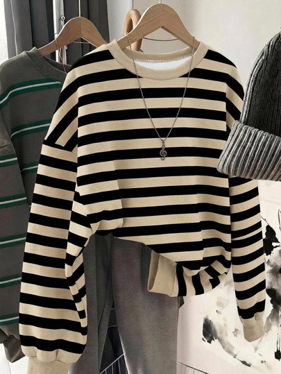 SHEIN LUNE Women's Sweatshirt, Casual Minimalist Sporty Streetwear Versatile Party Gathering Airport Outfit Y2K Tops, Women's Autumn Clothing, Autumn Outfit, Women's Commute Outfit, All-Match Top, Outing Outfit, Airport Outfit