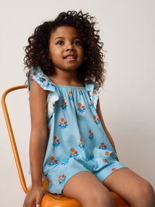 Maija Kids Maija Kids 2件套年轻女孩休闲宽松碎花吊带背心和短裤套装 - 薄荷綠 - 查看 5