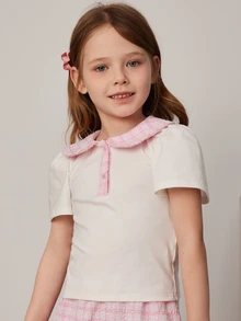 PrepCrw Estilo academia a cuadros para niñas, primavera/verano - Multicolor - Ver 4