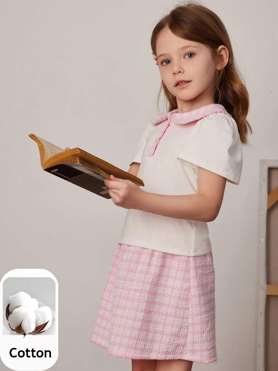 PrepCrw Estilo academia a cuadros para niñas, primavera/verano - Multicolor - Ver 1