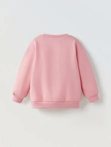 Maija Kids Maija Kids Young Girl Loose Floral Pattern Crew Neck Sweatshirt,In Fall/Winter - Pink - View 2