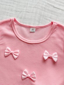 Vintaside Kids Conjunto de Regata Casual Simples de Verão com Decote Redondo e Shorts Denim Lavados Versáteis e Casuais para Meninas, Adequado para Viagens, Férias ou Lazer Diário para Participar de Reuniões Familiares - Rosa chiclete - Visão 6