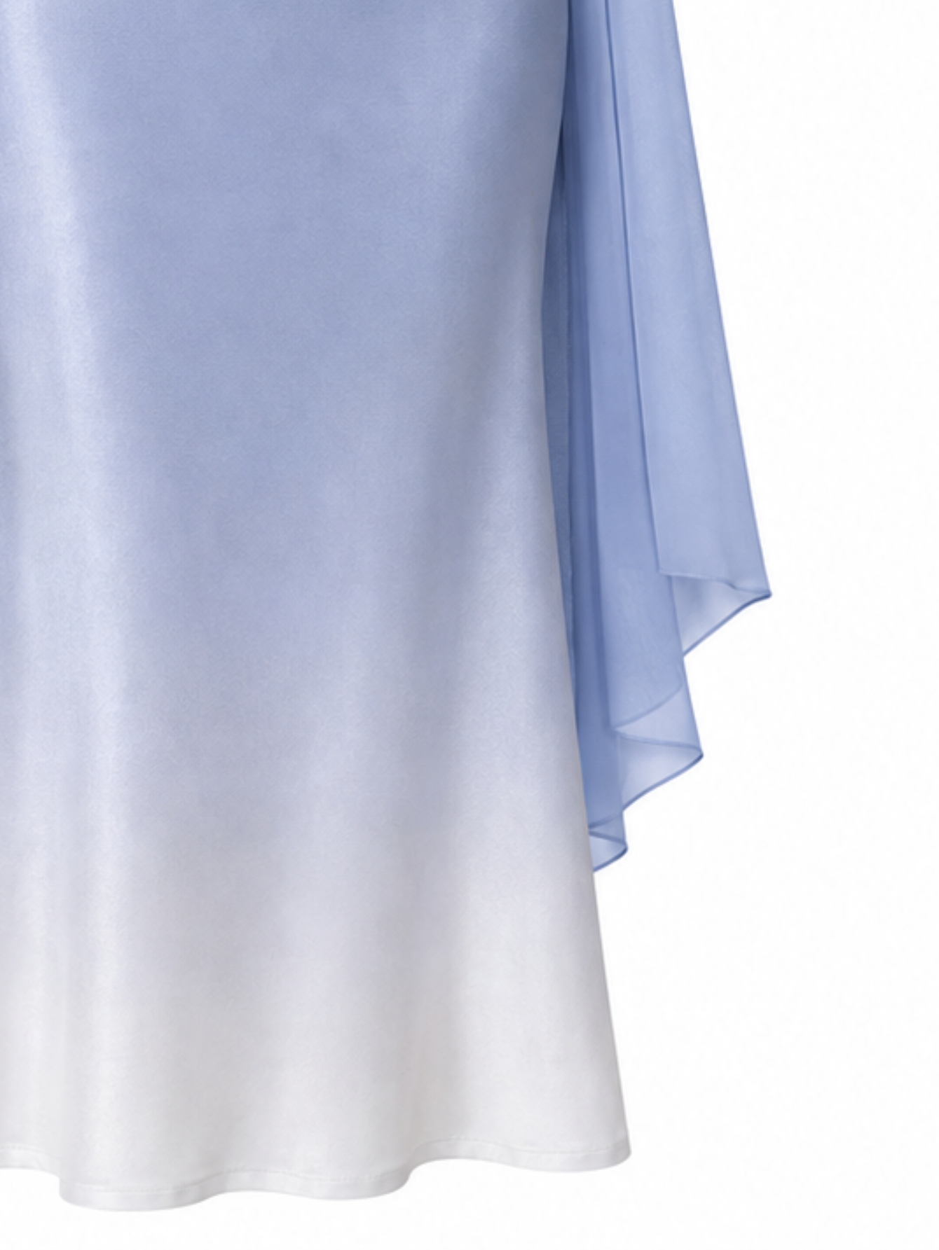 Ombre Blue Silver Sequins Scarf Detail Midi Dress, view 8