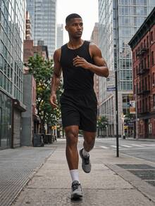 TekDrob Quick-Dry Straight Shorts With Drawstring Waistband And Inseam Pocket - Black - View 8