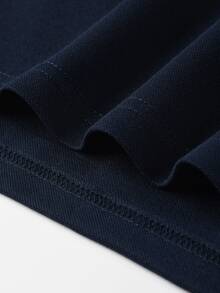 Manfinity Homme 男士對比飾邊短袖 Polo 衫，商務休閒風 - 寶藍色 - 查看 6
