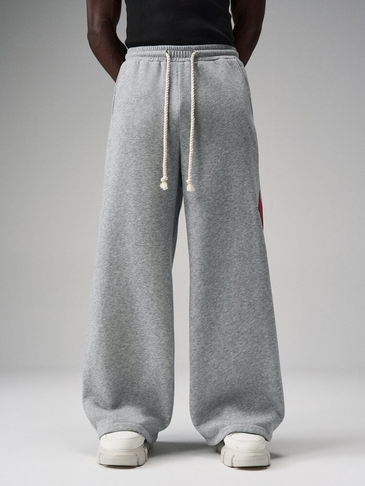 STYNVO Men's Casual Loose Letter Print Sweatpants - Grey - View 3