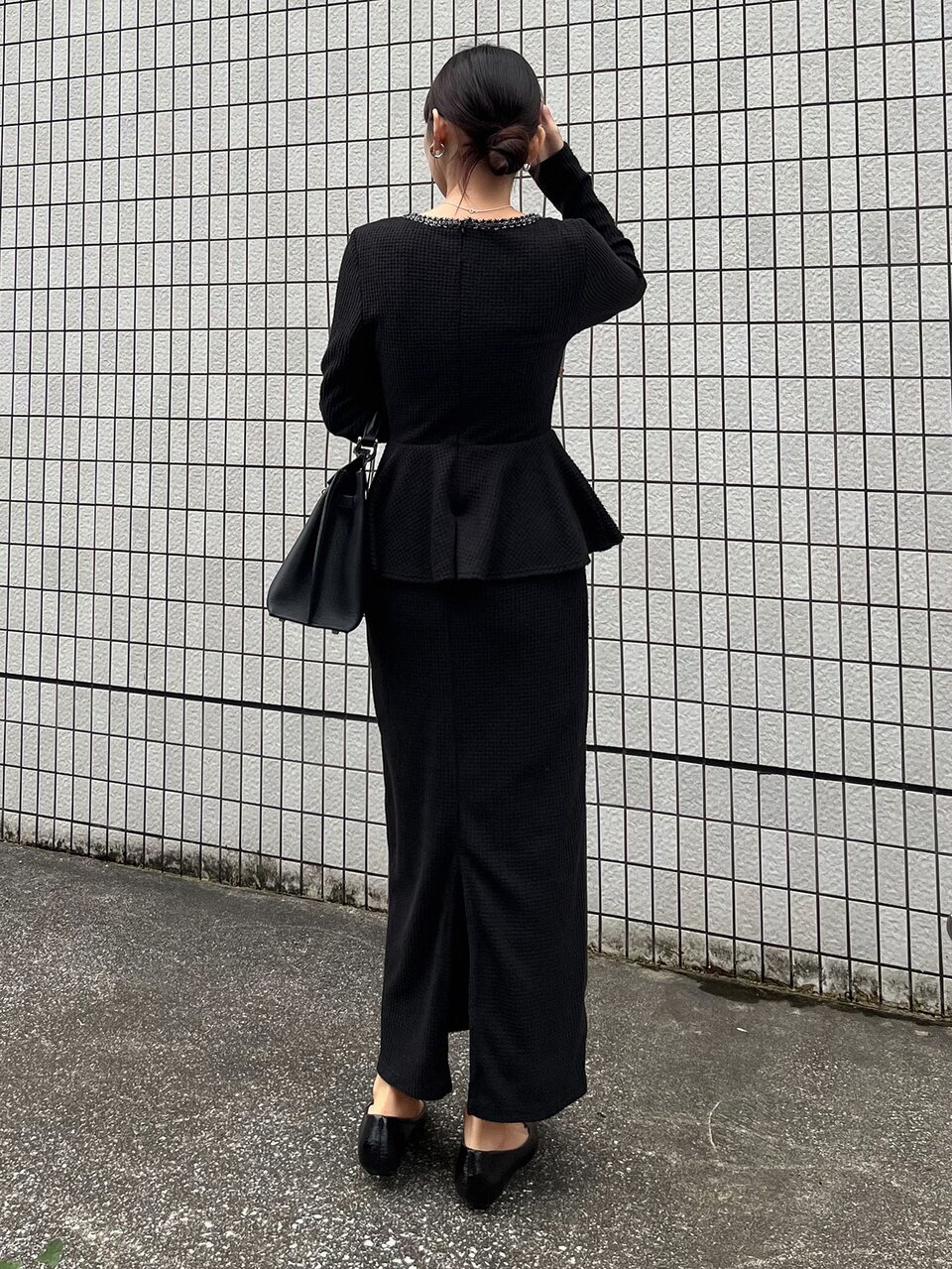 Women's Elegant Solid Color Waist-Cinching Long Dress For Autumn/Winter