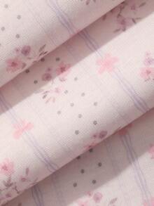 Dazy Plus Ditsy Floral Long Sleeve Pullover Top And Long Pants 2-Piece Set, Cute Spring/Autumn Pajama Loungewear - Pink - View 6