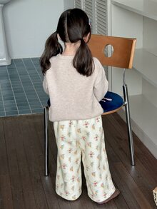 DAZY Infant/Toddler (Girl) Loose Fit All-Over Print Korean Style Floral Comfortable Lounge Pants Fall - Apricot - View 2