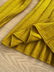Sprig & Strand Sweater Pullover Rajut Kabel Warna Polos Wanita - Kuning - View 7