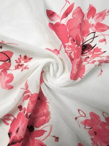 EMERY ROSE Women's Woven Summer Fashion Printed Slim-Fit Resort Vacation Wear, Floral White Vest Vacation Boho Romantic Bohemian - Red - View 6