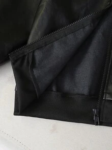 SHEIN Young Boy Motorcycle Cool Pocket Long Sleeve Hooded PU Jacket For Streetwear - Black - View 5