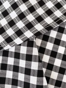 Manfinity Homme Manfinity New Spring And Autumn Slim Black And White Plaid High-Quality Long-Sleeved Shirt Men'S Dress Shirt, Formal, Old Money - Black and White - View 9