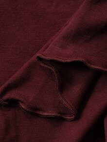 Dazy Plus Solid Red New Year Christmas Long Sleeve Slim Fit Top And Pants 2-Piece Set Elegant Spring Autumn Pajama Set - Burgundy - View 3