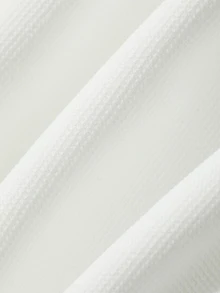 DAZY White Polo Collar Sweatshirt With Elastic Waist Long Pants Men's Pullover Sweatshirt Set Fall - White - View 8