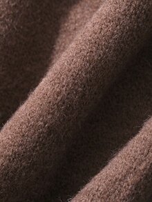 DAZY Women's Casual Solid Color Off-Shoulder Sweater, Autumn/Winter - Coffee Brown - View 8