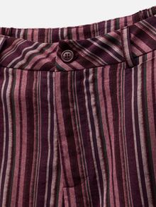 Nöista Chinese-Style Striped Burgundy Two-Piece Suit,Elegant, Suitable For Fall Winter, Casual,Chic,Going Out.. - Burgundy - View 13